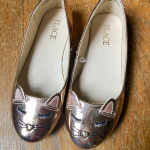 Rose gold children’s place cat ballet flats
